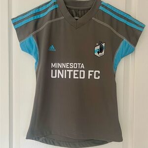 adidas Kids (Girls) Gray and Blue Minnesota United FC Jersey